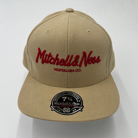 Mitchell & Ness Other - Mitchell & Ness Tan Khaki Fitted Baseball Cap 7 3/8 Nostalgia Co Philadelphia